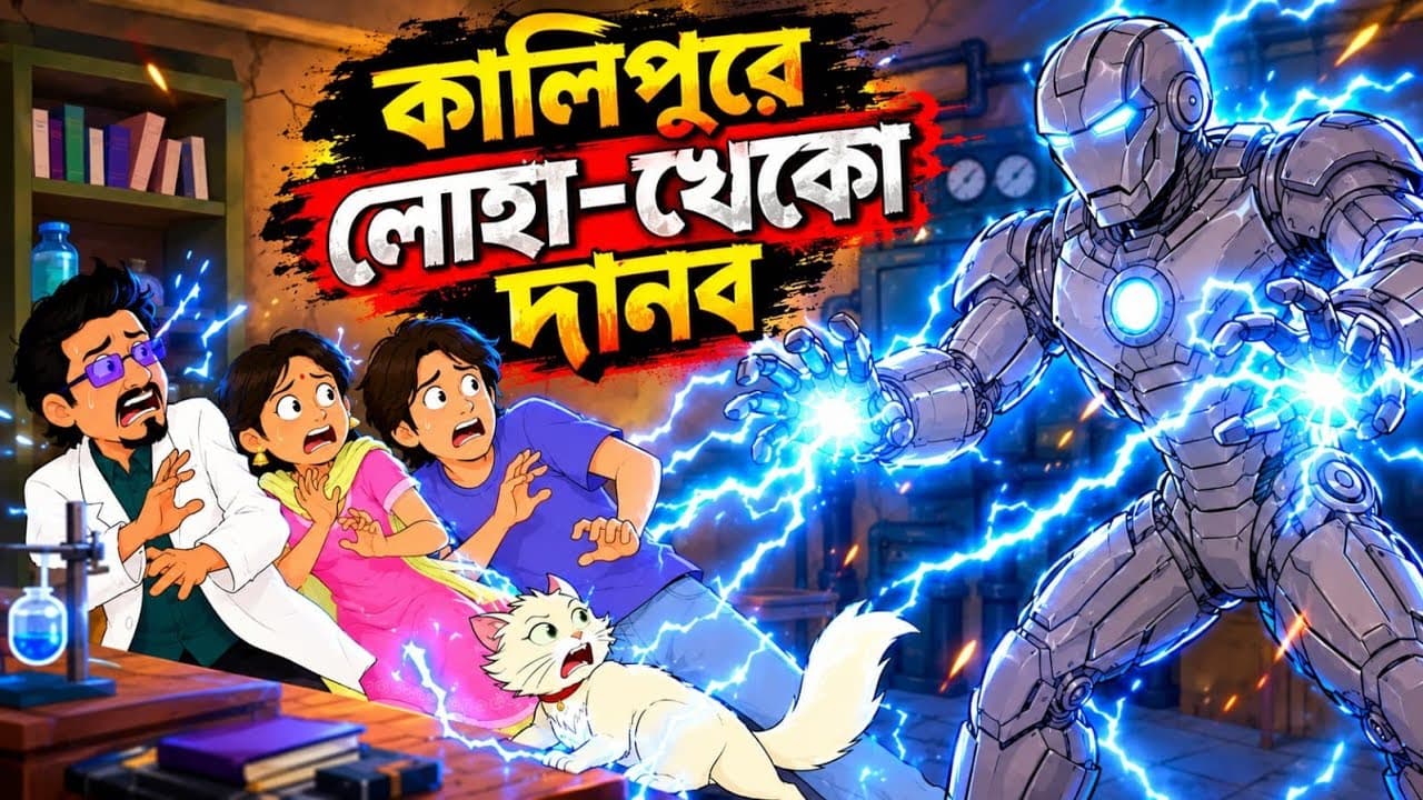 #Ep28 কালিপুরে লোহা খেকো দানব - Cartoon story | Bangla Cartoon | Science Fiction | Zapzap Professor